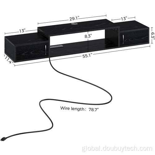 TV Stand Wall-Mounted TV Shelf with Power Outlet with Storage Manufactory